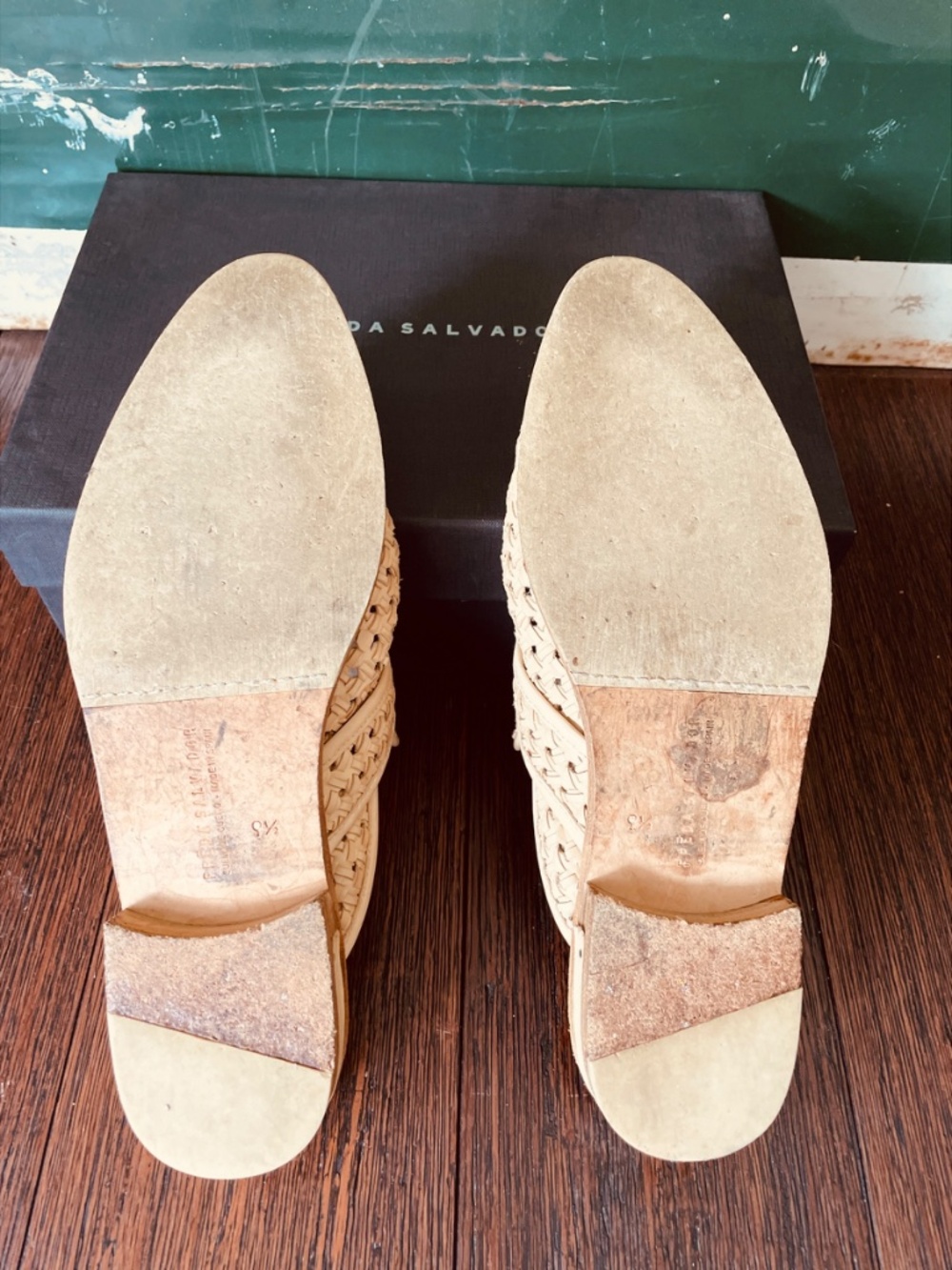 FREDA SALVADOR Keen Mule in Nude Woven Calf - Picture 5 of 5